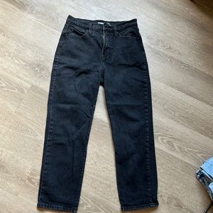 Old Navy Sky High Straight Extra High Rise Black Jeans